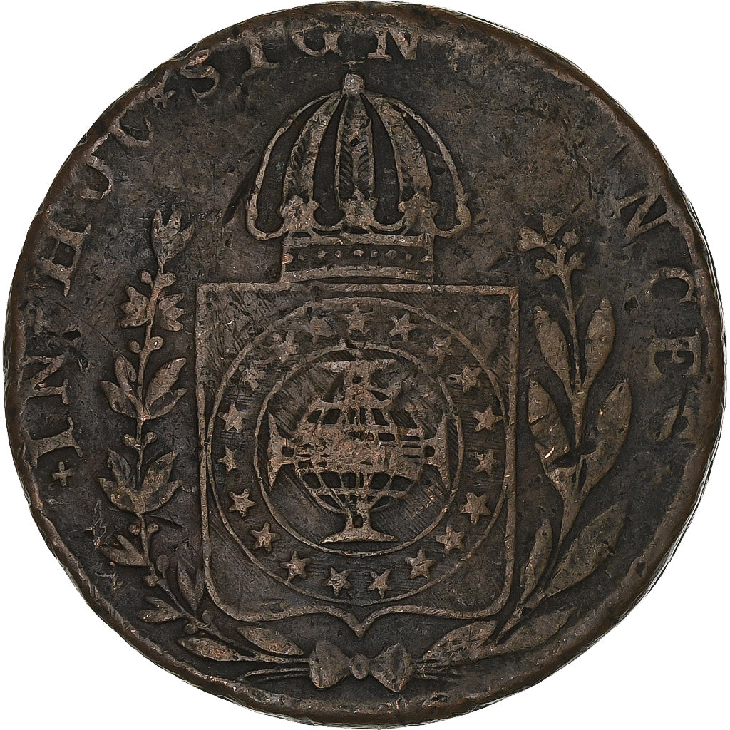 Brazil, Pedro I, 80 Reis, Uncertain date, Rio de Janeiro, Copper, F(12-15)