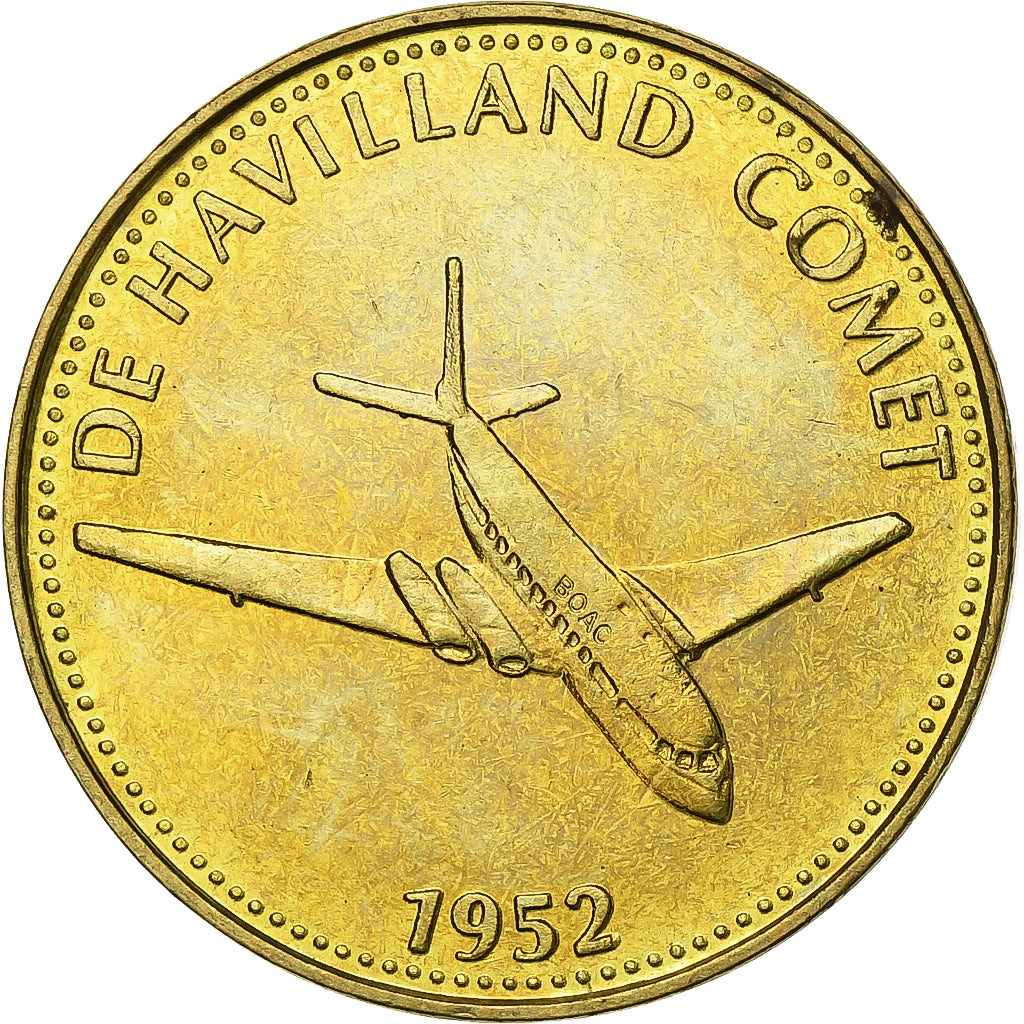França, Token, Collection Shell, De Havilland Comet, Bronze-Alumínio, MS(63)
