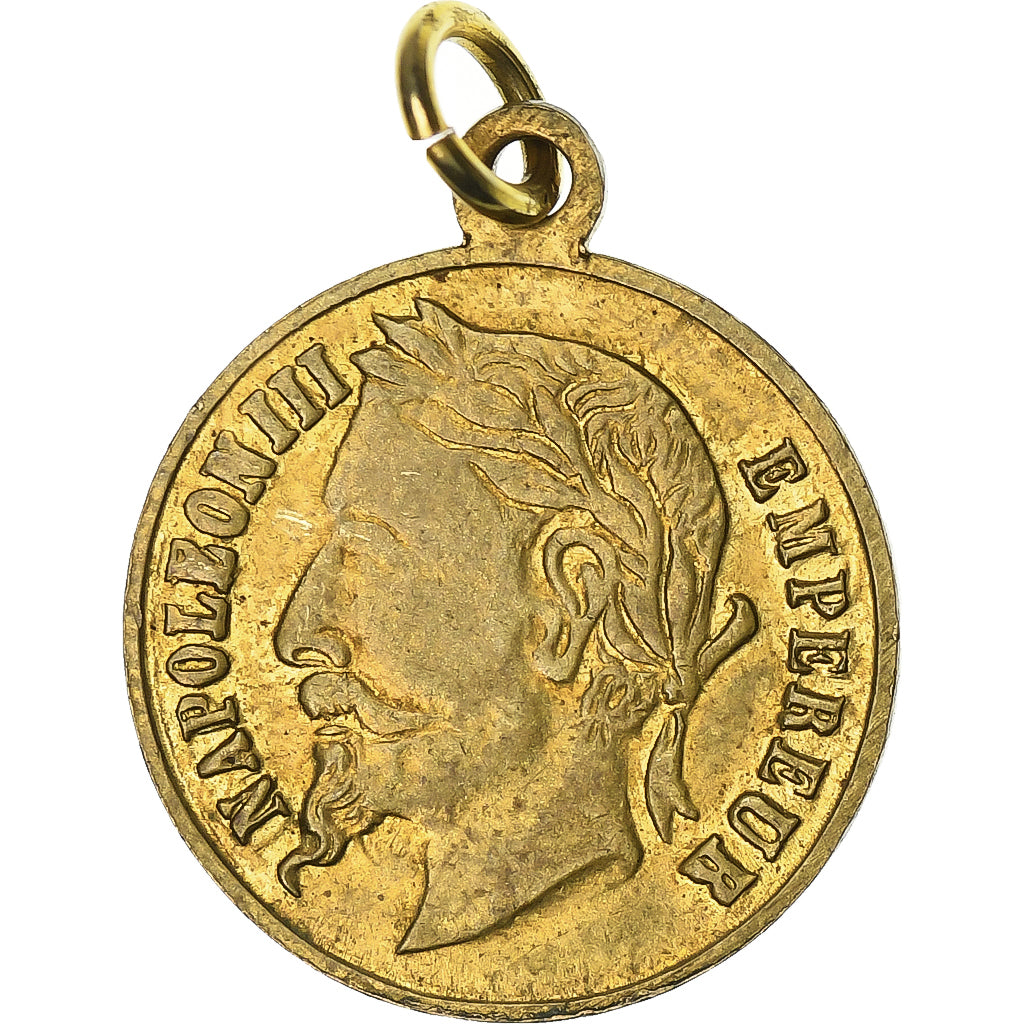 France, Medal, Napoleon III , Empereur, Brass, AU(50-53)