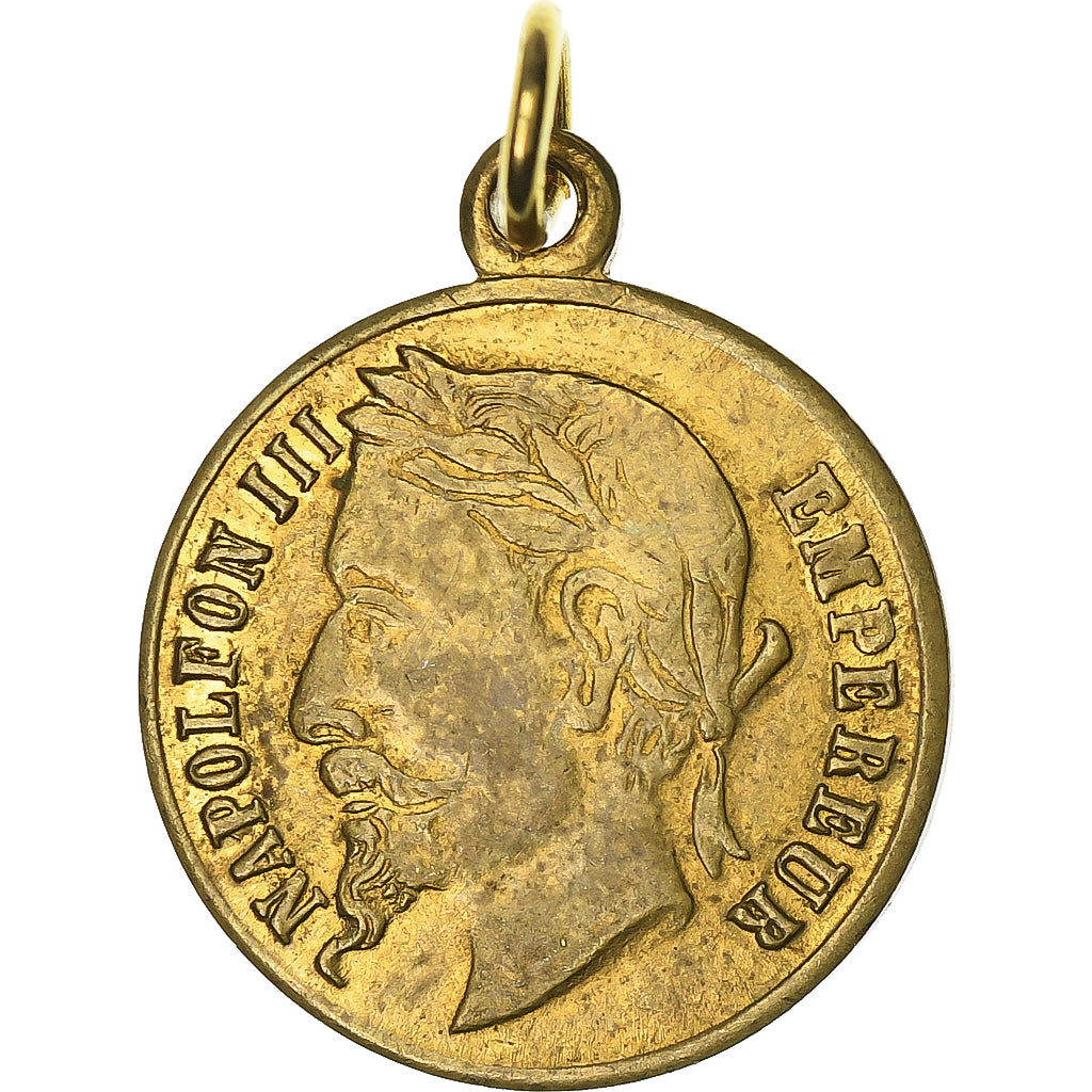 France, Medal, Napoleon III , Empereur, Brass, AU(50-53)