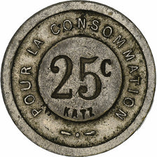 Francia, Katz, 25 Centimes, Pour la Consommation, BC+, Cobre - níquel