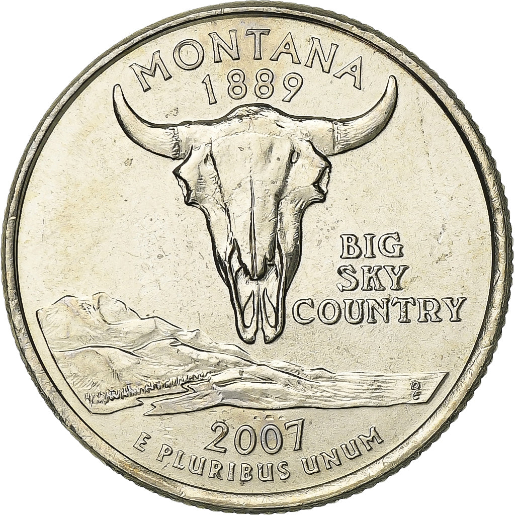 Estados Unidos, Quarter, Quarter Dollar, 2007, Philadelphia, Montana 1889, Cobre