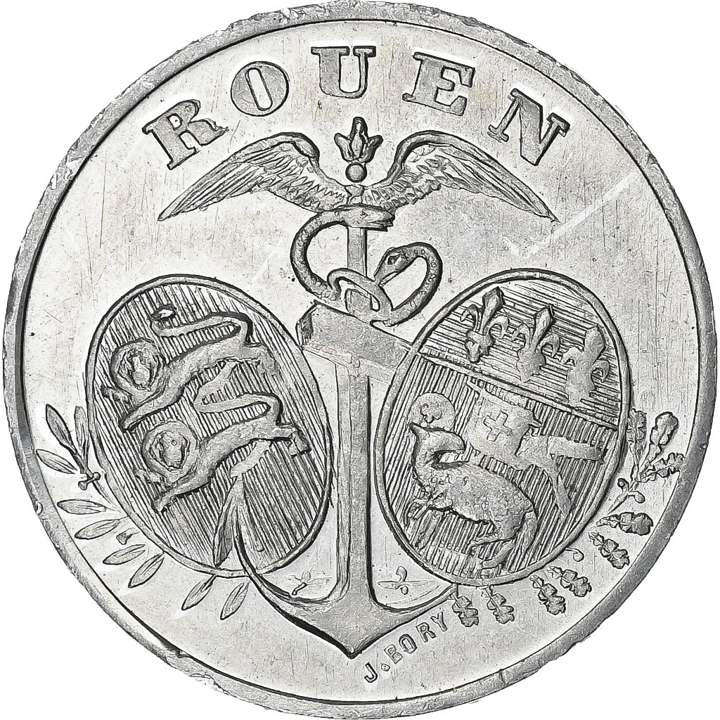 Moneda, Francia, Chambre de Commerce, Rouen, 5 Centimes, 1918, SC, Aluminio