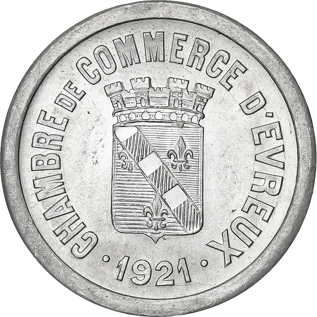 Frankreich, Chambre de commerce d'Evreux, 10 Centimes, 1921, UNZ, Aluminium