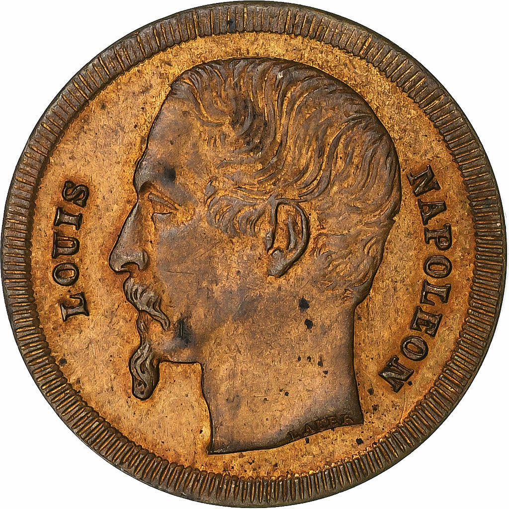 Francia, zeton, Louis-Napoléon Bonaparte, Spiel Marke, Latón, MBC+