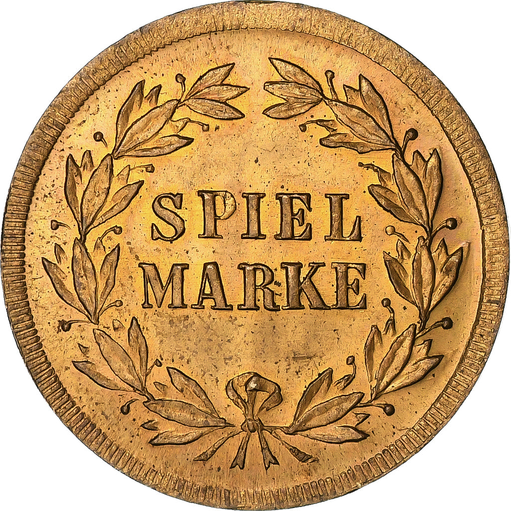 Francia, zeton, Louis-Napoléon Bonaparte, Spiel Marke, Latón, MBC+