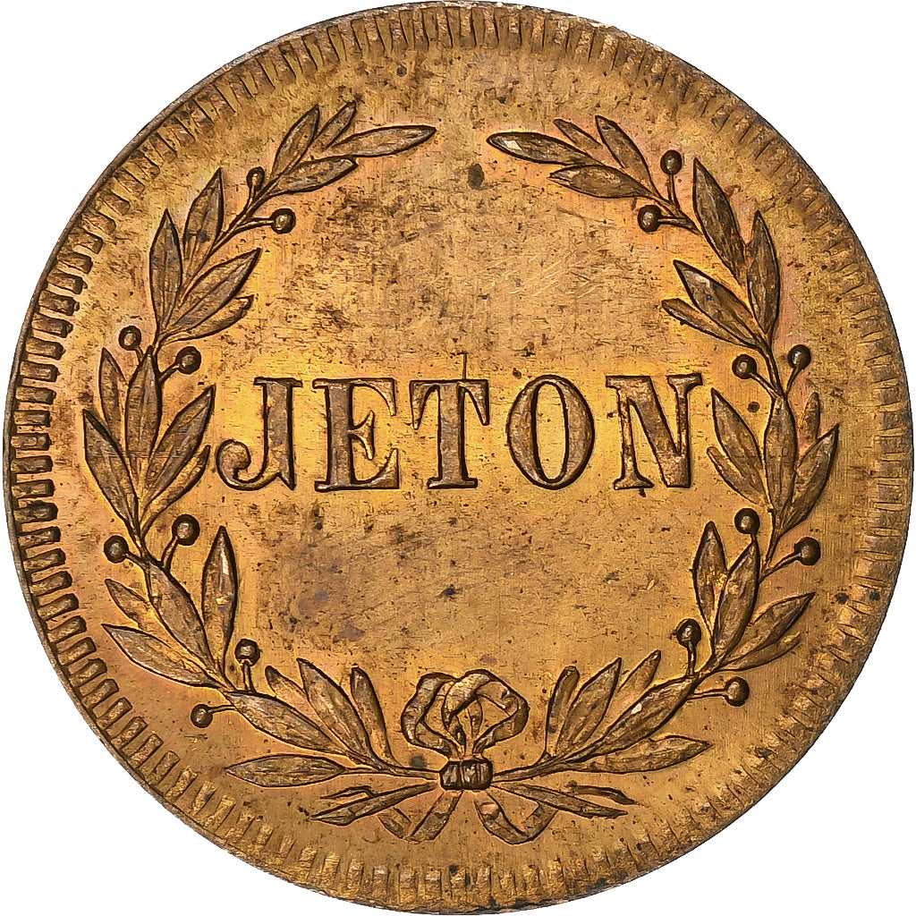 Francia, medalla, Jeton de jeu, Napoléon III, Kaiser d. Franzosen, Latón, MBC