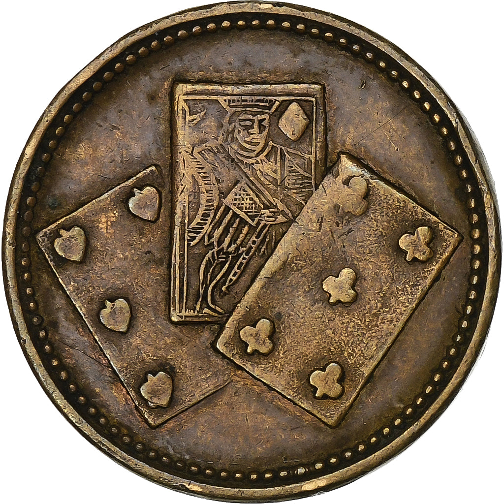 United Kingdom, Medal, Casinos-Jeux, Reine Victoria, Brass, VF(30-35)