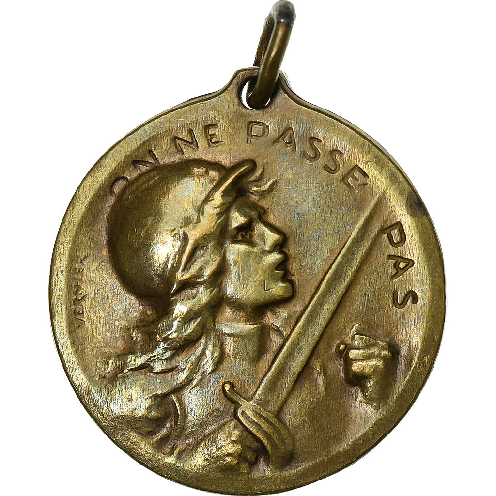 Frankreich, Medaille, Verdun , On ne passe pas, 1916, Bronze, Vernier, VZ