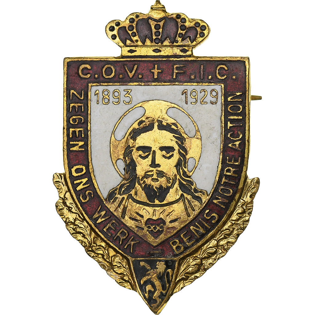 Allemagne, Broche, C.O.V, F.I.C, Zegen ons Werk, Bénis notre Action, 1929
