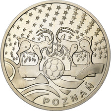 Pologne, Médaille, Euro de Football, 2012, Cuivre plaqué Argent, SPL+, Poznan