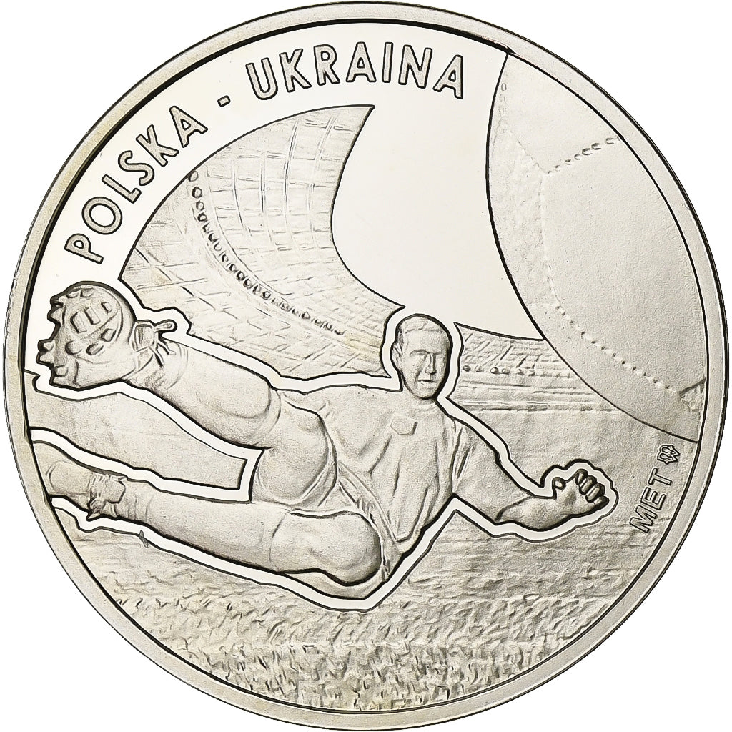 Pologne, Médaille, Euro de Football, Pologne-Ukraine, 2012, Du cupronickel, FDC