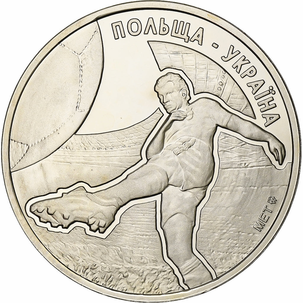 Ukraine, Médaille, Euro de Football, Pologne-Ukraine, 2012, Du cupronickel, FDC