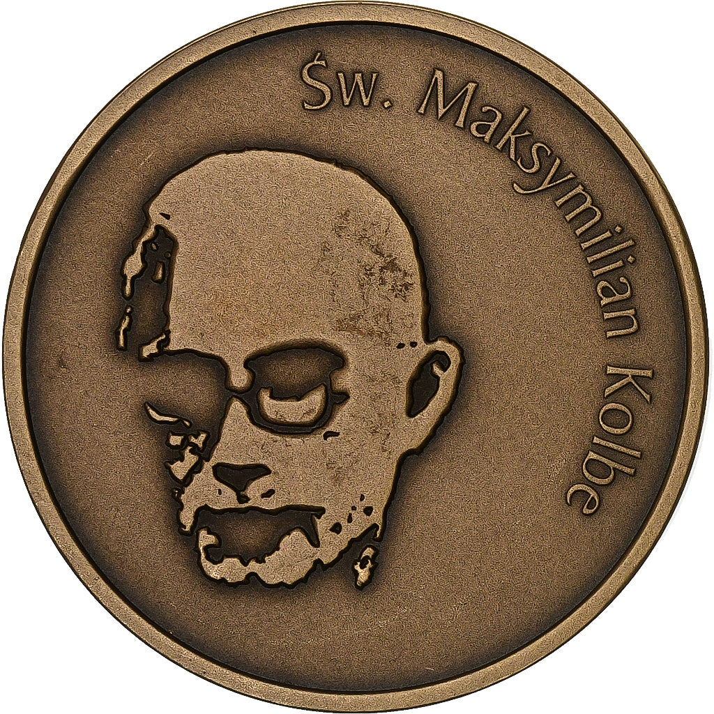 Poland, Token, Auschwitz, Maksymilian Kolbe, Bronze, MS(65-70)