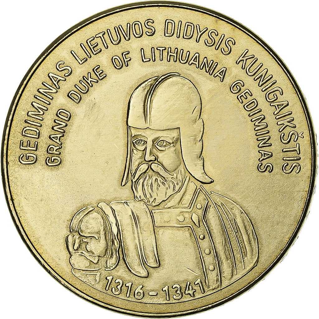 Lituanie, Jeton, Kolekcine Moneta, Du cupronickel, SUP, Gediminas