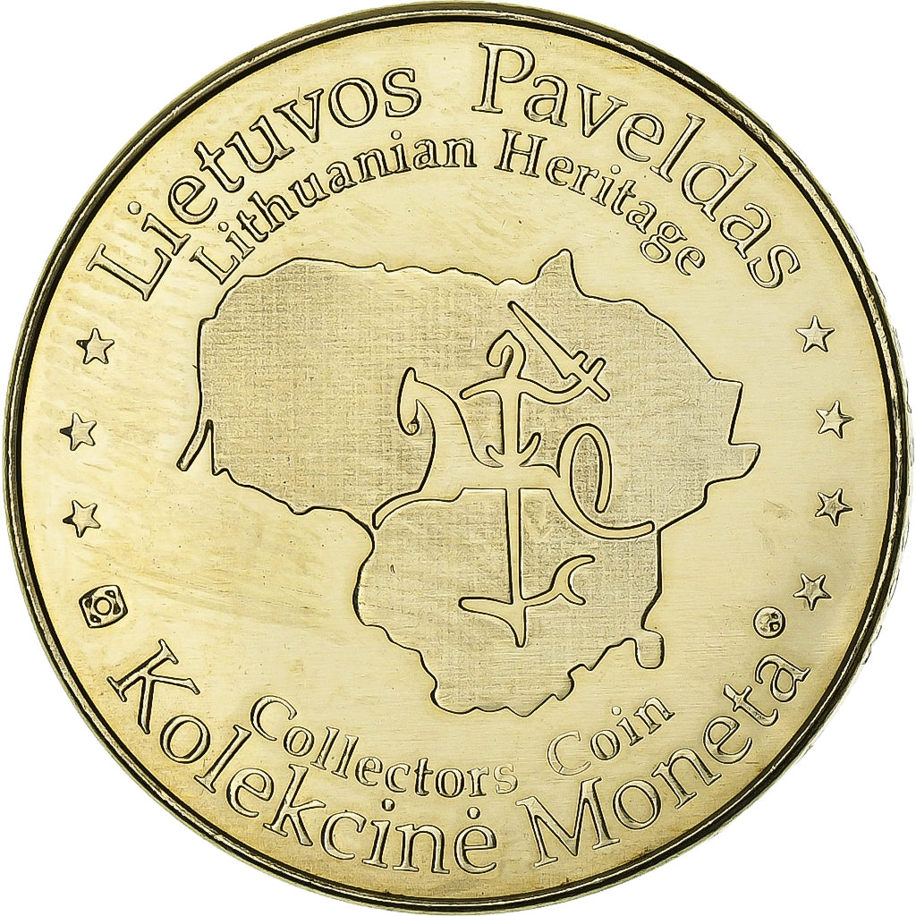 Lituanie, Jeton, Kolekcine Moneta, Du cupronickel, SUP, Gediminas