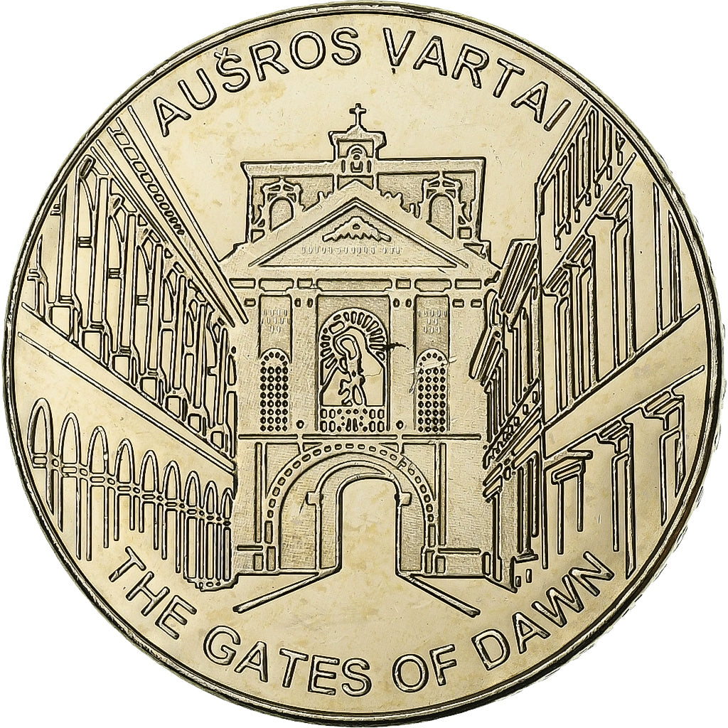 Lituania, zeton, Kolekcine Moneta, Cupronickel, Ausros Vartai, EBC