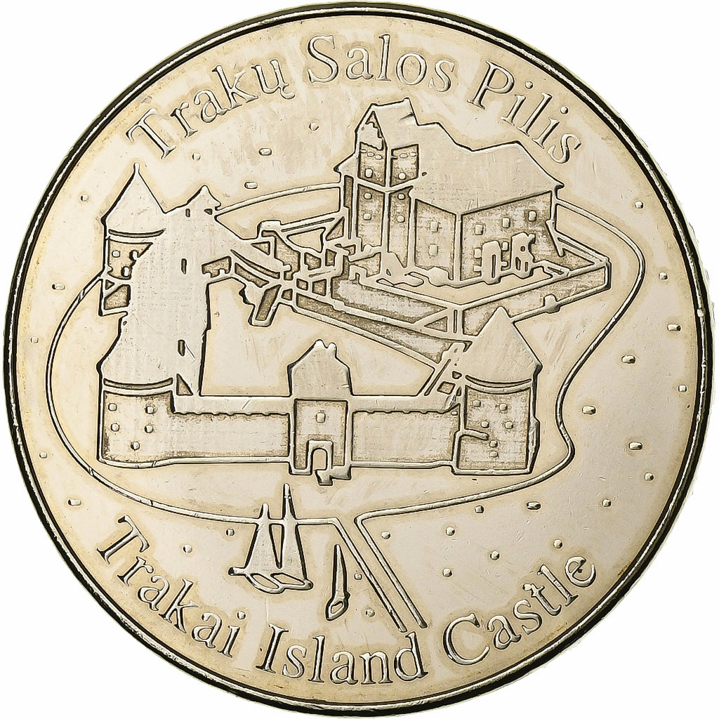 Lituania, ficha, Kolekcine Moneta, Cupronickel, Trakai Island Castle, SPL-
