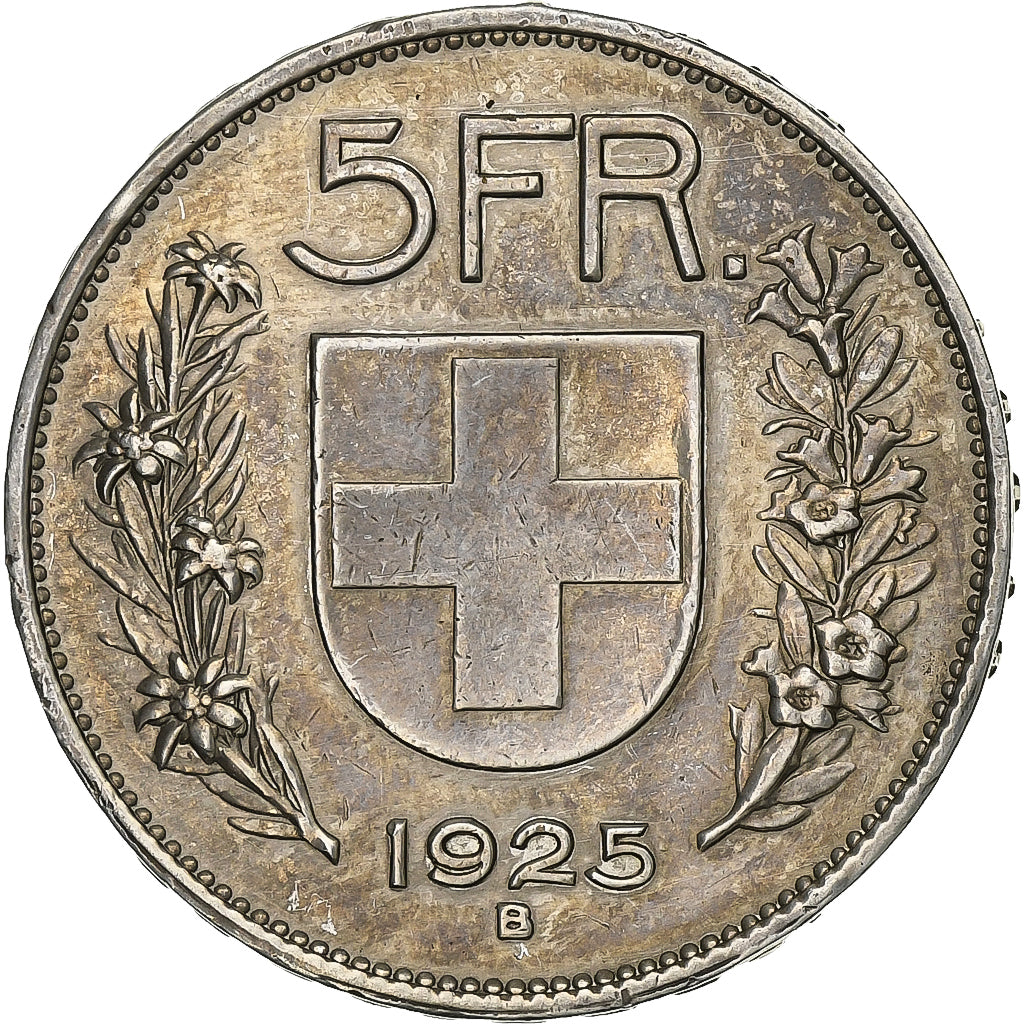 Switzerland, 5 Francs, 1925, Bern, Silver, EF(40-45)