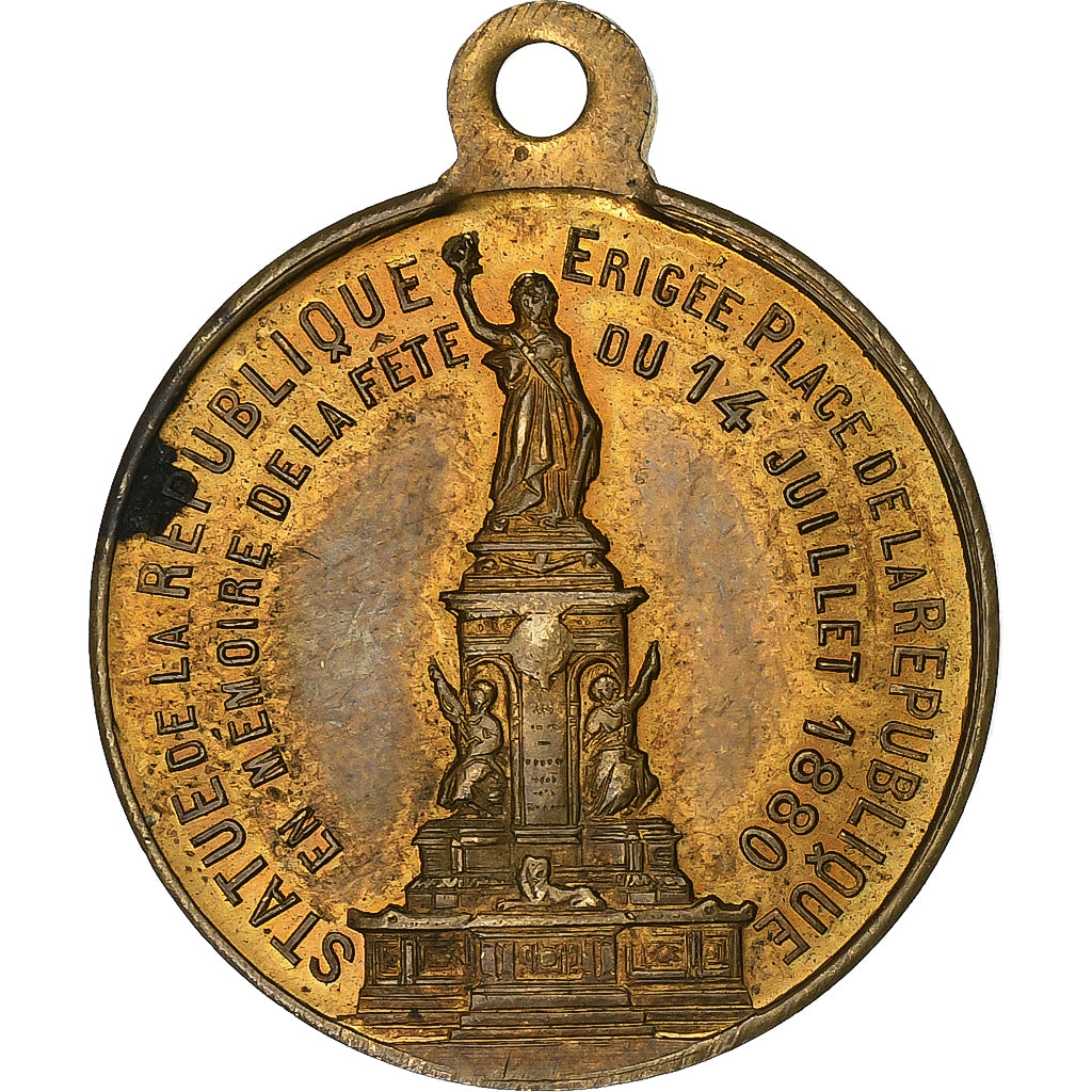 Francia, medaglia, Fête Nationale, Distribution des Drapeaux par Jules Grévy
