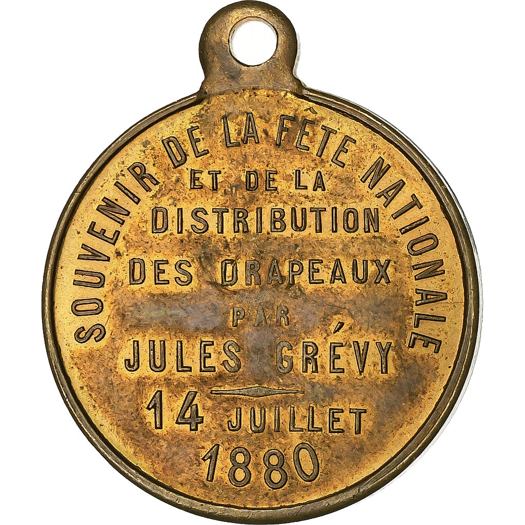 Francia, medaglia, Fête Nationale, Distribution des Drapeaux par Jules Grévy