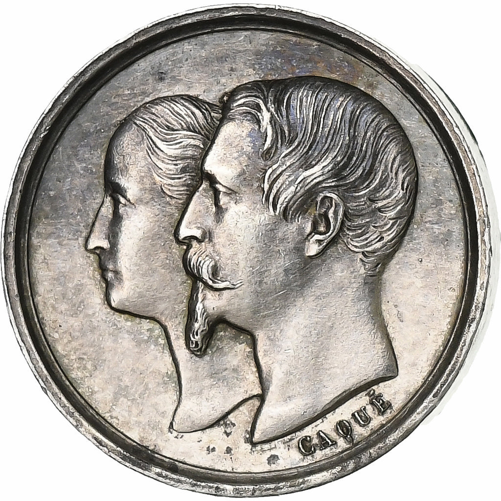 France, Médaille, Naissance de Napoléon IV, Quinaire, 1856, Argent, TTB+