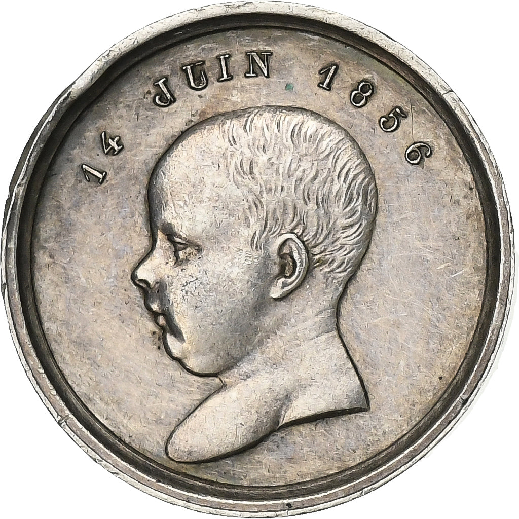 France, Médaille, Naissance de Napoléon IV, Quinaire, 1856, Argent, TTB+