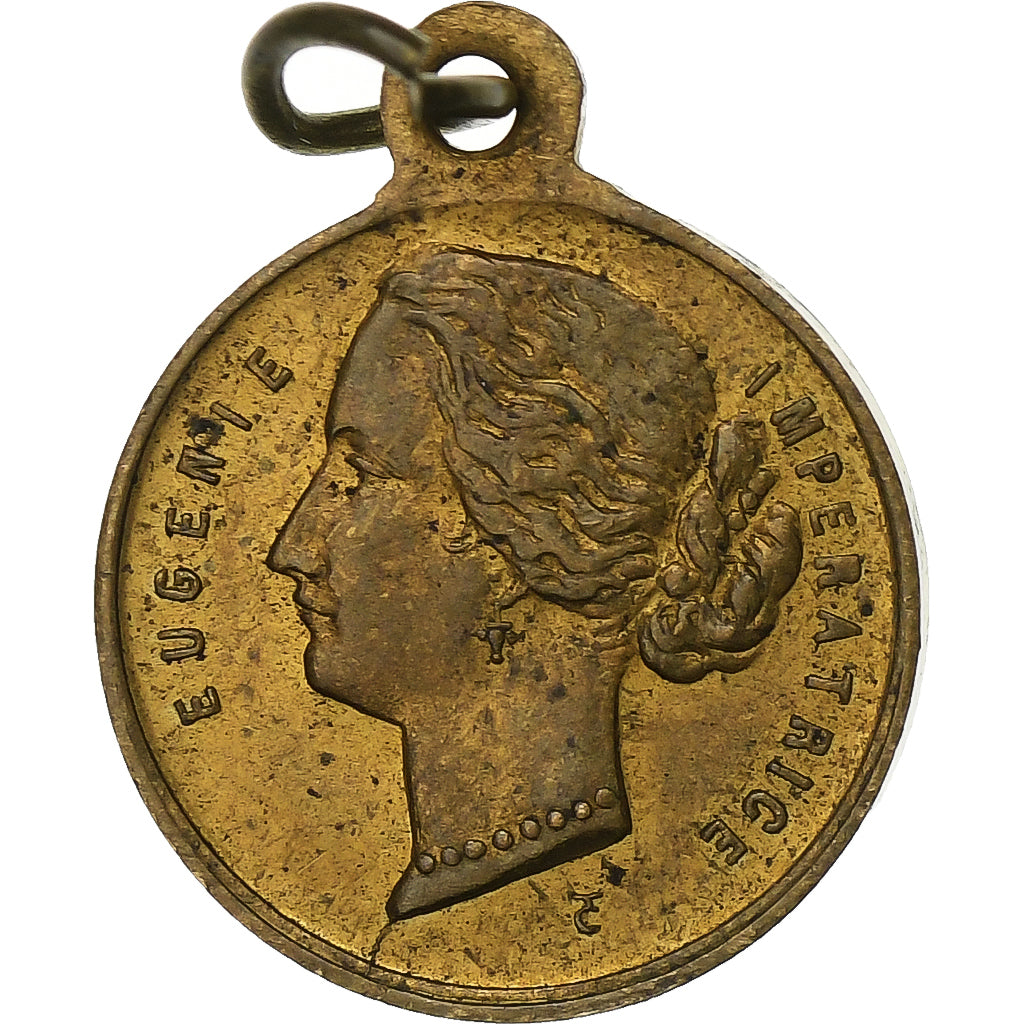 France, Médaille, Eugénie Impératrice, Laiton, TTB+, Trotin