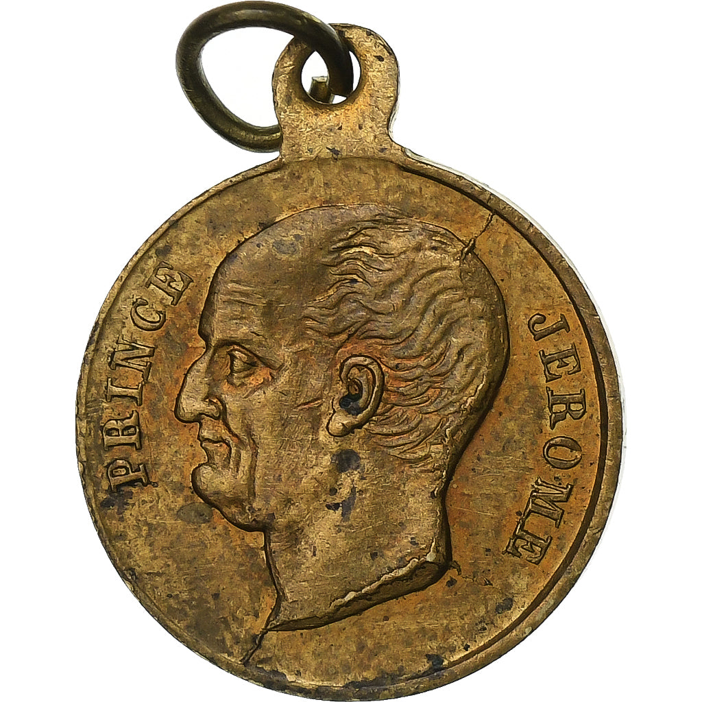 France, Medal, Mort du Prince Jérome Bonaparte, 1860, Brass, EF(40-45)