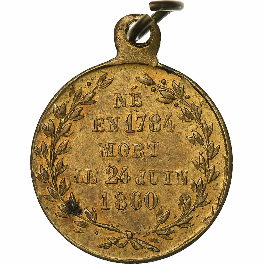France, Medal, Mort du Prince Jérome Bonaparte, 1860, Brass, EF(40-45)