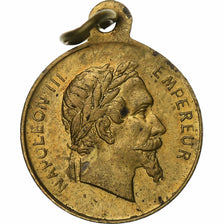 France, Médaille, Napoléon III, Bataille de Solférino, 1859, Laiton, TTB