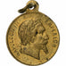 France, Médaille, Napoléon III, Bataille de Solférino, 1859, Laiton, TTB
