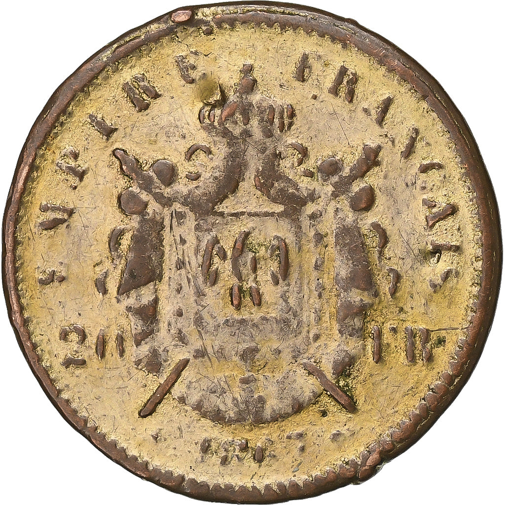 France, Médaille, Napoléon III, Empereur, 1867, Copper covered Cardboard, TTB