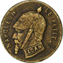France, Jeton, satirique, Napoléon le Petit, La Lacheté, 1870, Laiton, TB