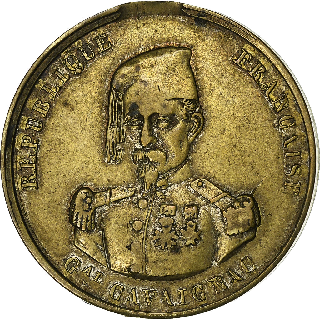 Frankrijk, Token, Général Cavaignac, Journées de Juin, 1848, Tin, FR+
