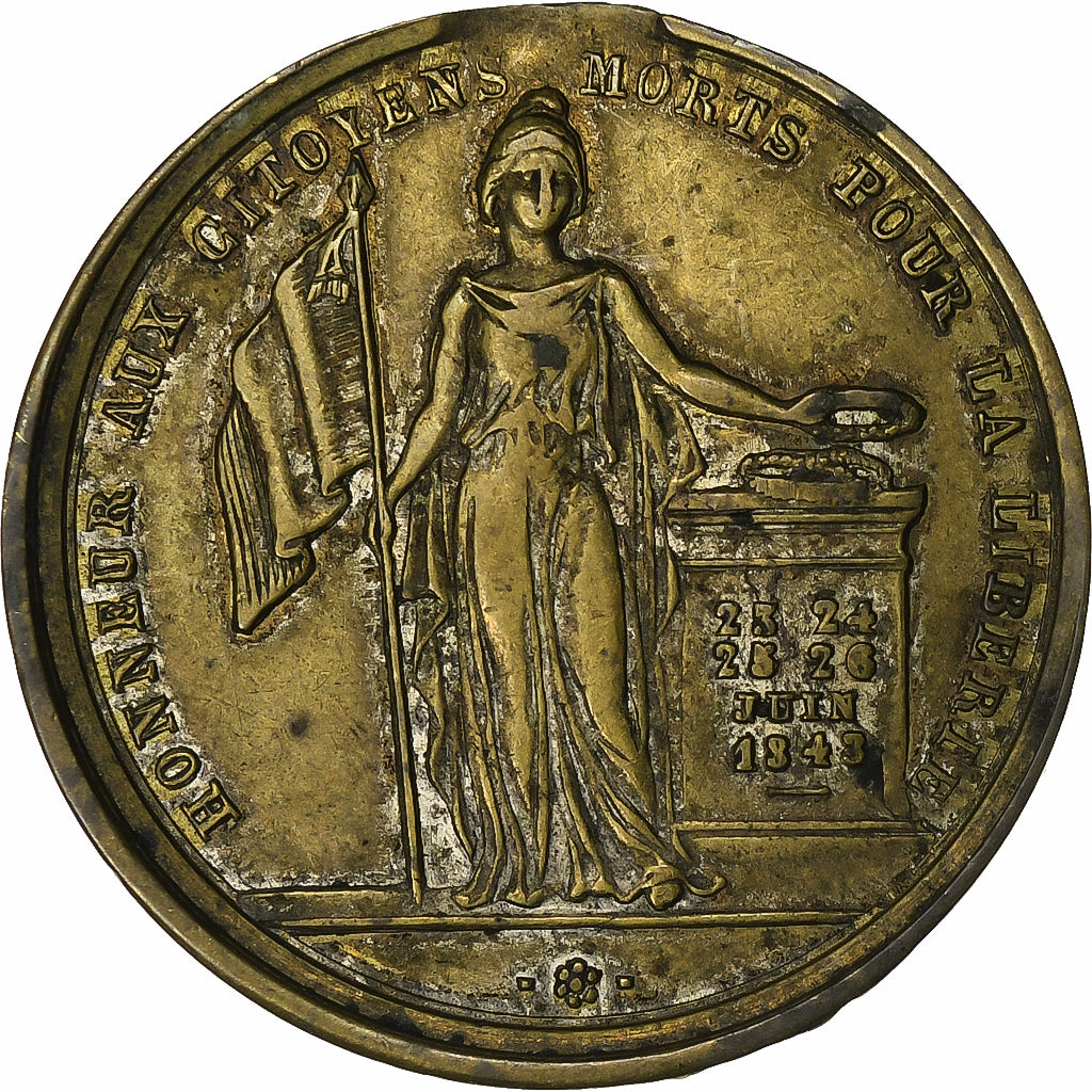 Frankrijk, Token, Général Cavaignac, Journées de Juin, 1848, Tin, FR+