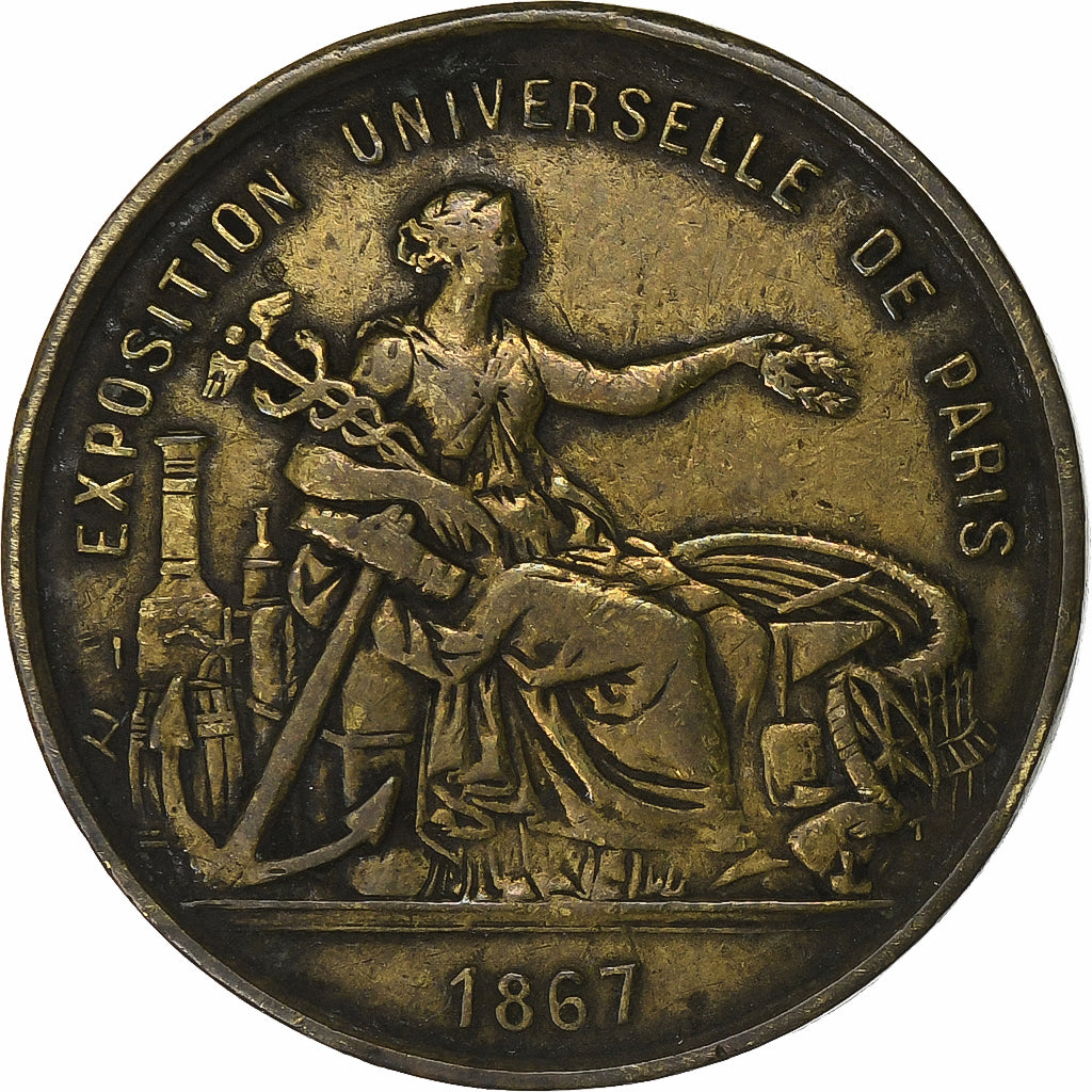 Frankrijk, Token, Napoléon III, Exposition Universelle de Paris, 1867, Tin, FR+