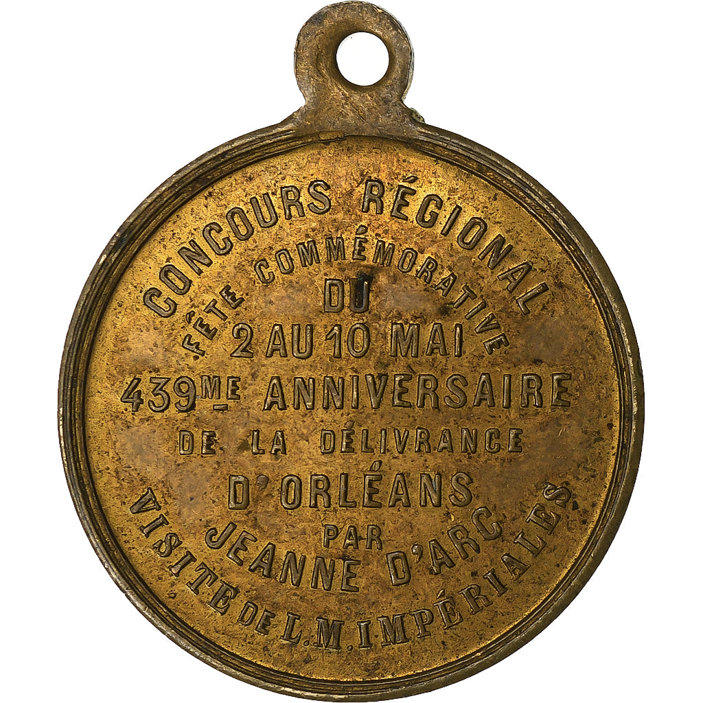 Francia, medalla, Fête d'Orléans, Visite de la Famille Impériale, 1868