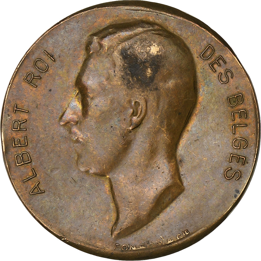 Bélgica, medalha, Joyeuse Entrée d'Albert Ier à Bruxelles, 1909, Latão