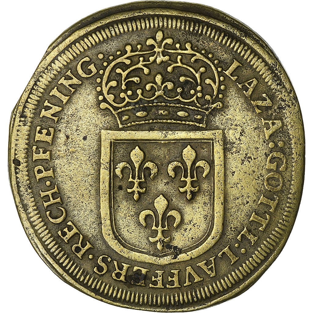 France, Token, Louis XIV, Nuremberg, Brass, Lazarus Gottlieb Lauffer, EF(40-45)