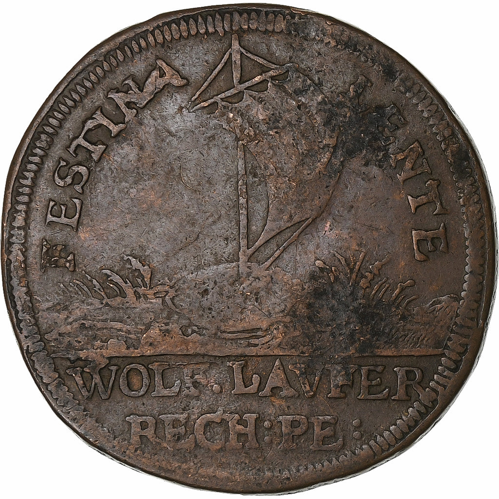 Deutschland, betaalpenning, Louis XIV, Nuremberg, Wolf. Laufer, Kupfer