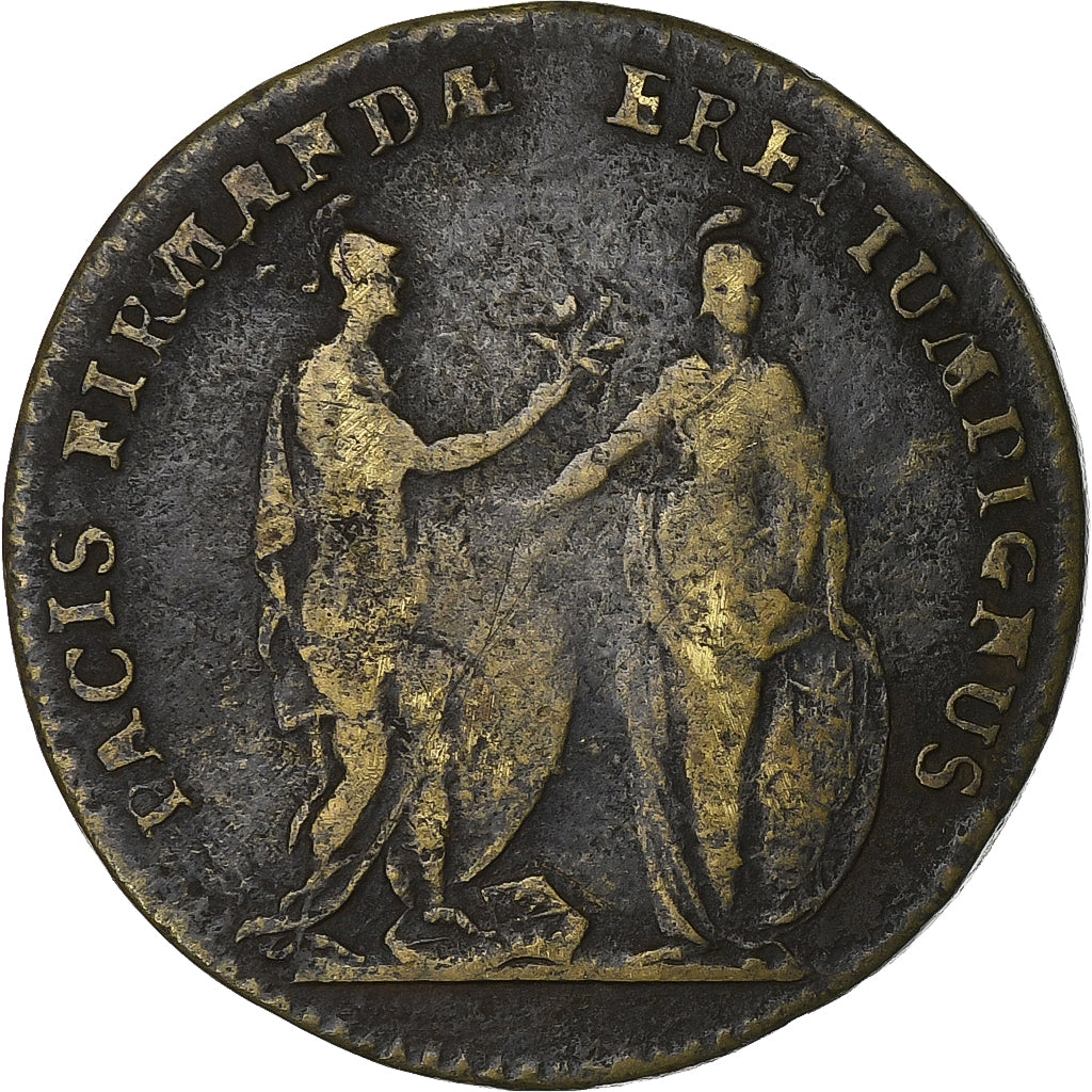 Francia, zeton, Louis XV, Prise de Fontarabie, Latón, BC+