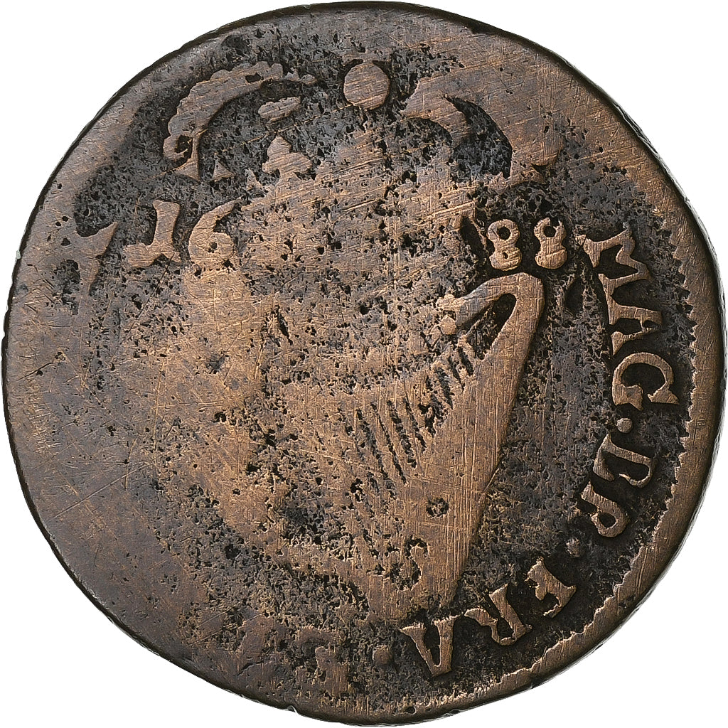 Zjednoczone Królestwo Wielkiej Brytanii, Token, Jacques II, 1688, Brązowy