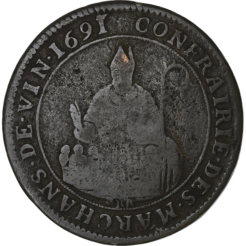 Frankrijk, Token, Louis XIV, Corporations, Marchands de Vins, Taverniers, 1691