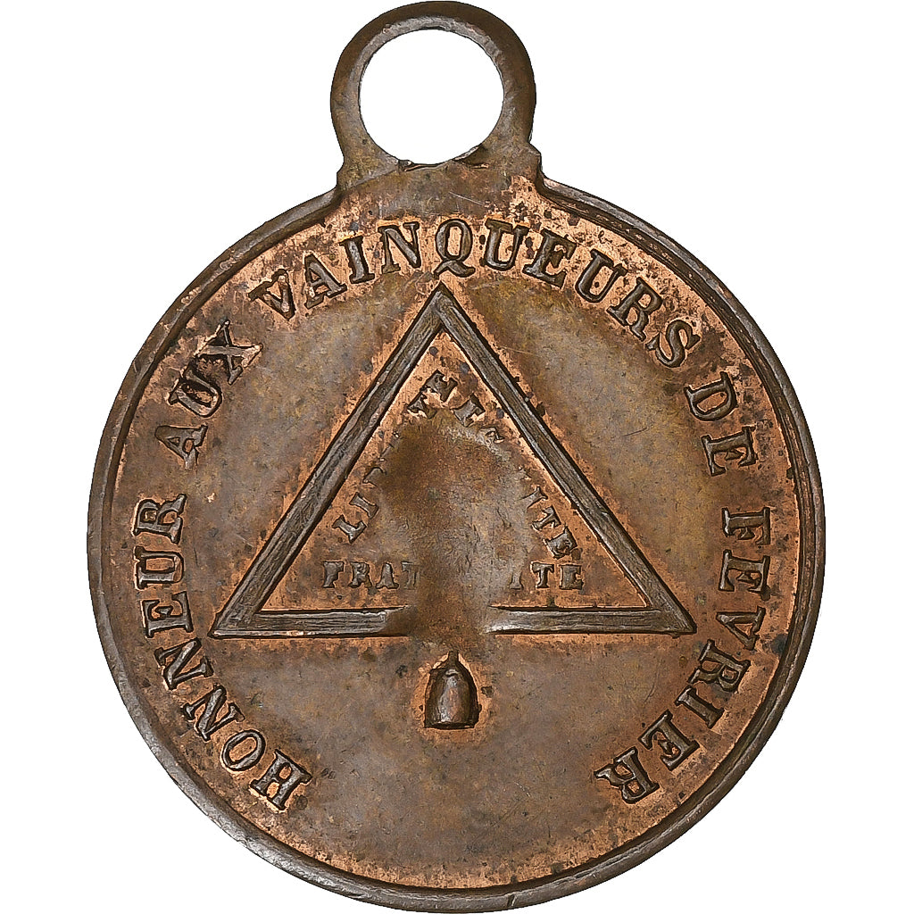 Francia, medaglia, Honneurs aux Vainqueurs de Février, 1848, Rame, MB+