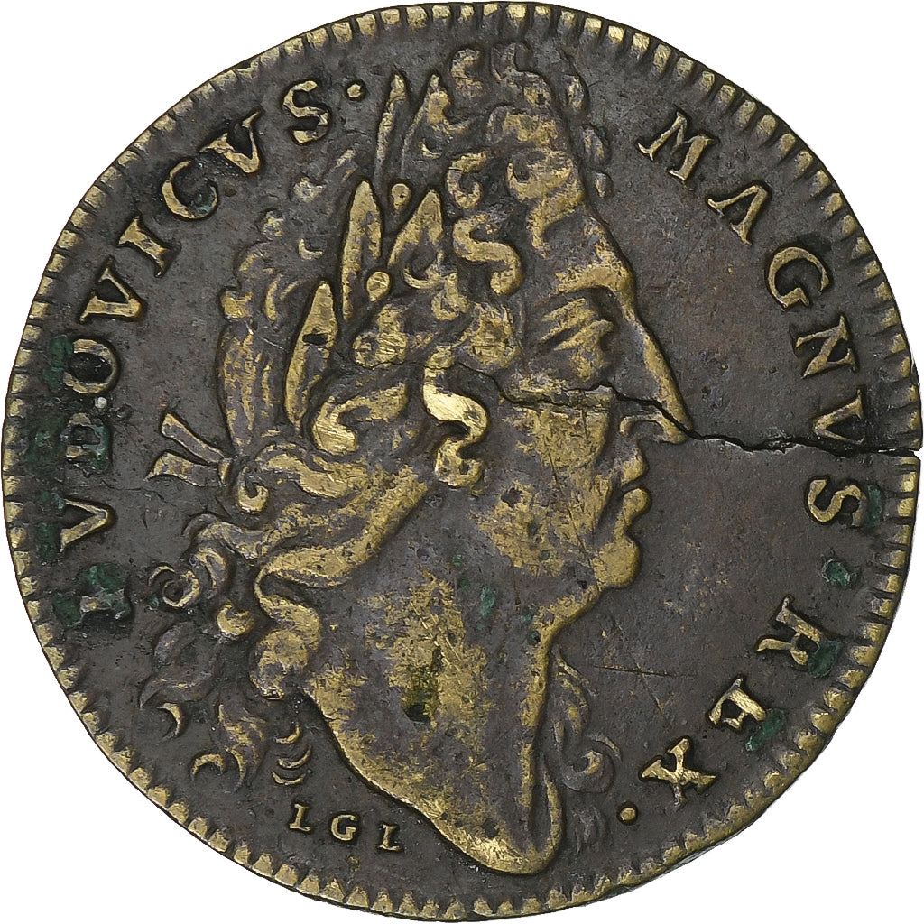 Frankrijk, Token, Louis XIV, Bâtiments du Roi, Tin, FR, Feuardent:3059