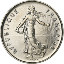 Francia, 5 Francs, Semeuse, 1980, Monnaie de Paris, série FDC, Cuproníquel