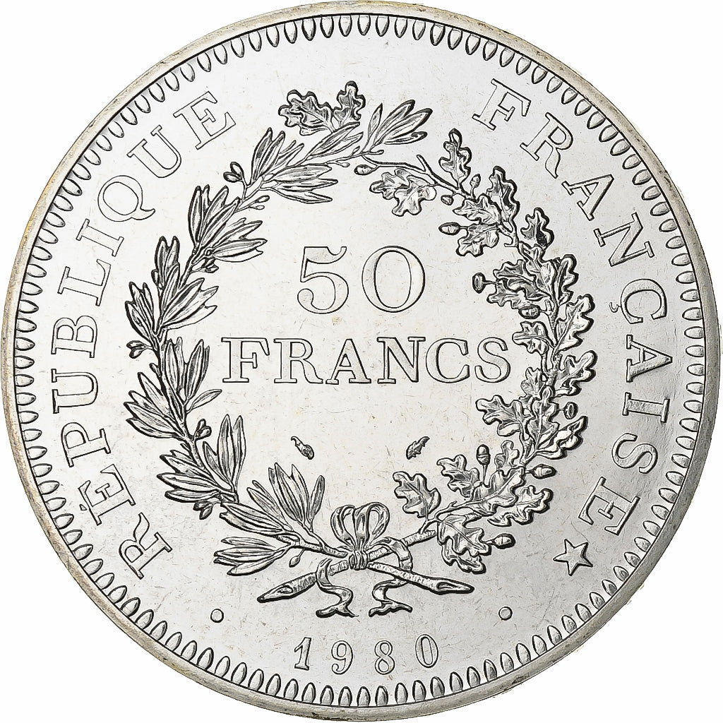 France, 50 Francs, Hercule, 1980, Paris, série FDC, Silver, MS(65-70)