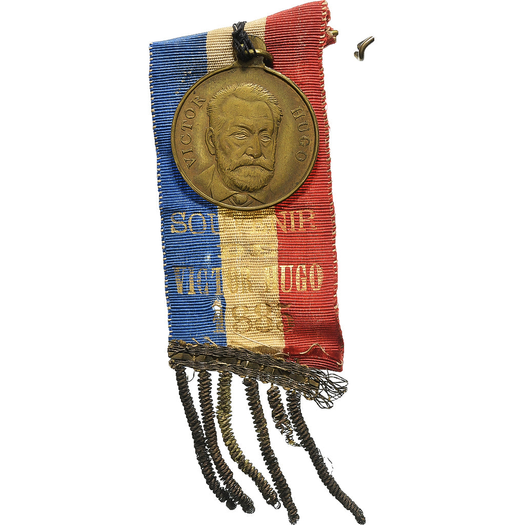 France, Médaille, Souvenir de Victor Hugo, 1885, Laiton, TTB