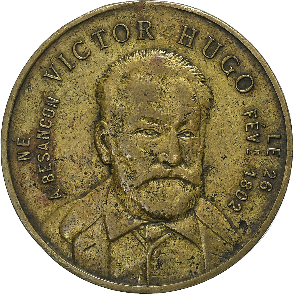 Francja, medal, Souvenir de Victor Hugo, 1881, Mosiądz, VF(20-25)